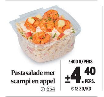 Buurtslagers Pastasalade met scampi en appel aanbieding