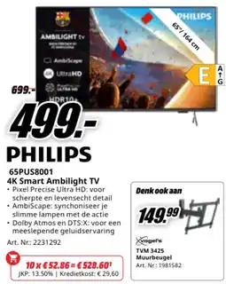 MediaMarkt Philips 4K Smart Ambilight TV aanbieding