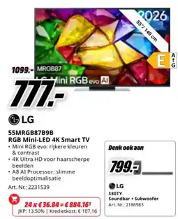 MediaMarkt LG RGB Mini-LED 4K Smart TV aanbieding