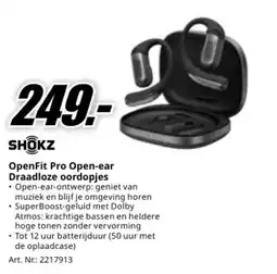 MediaMarkt Shokz openfit pro open-ear draadloze oordopjes aanbieding