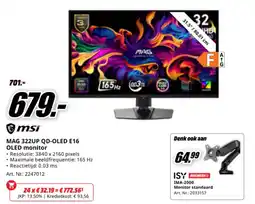 MediaMarkt msi mag 322up qd-oled e16 oled monitor aanbieding