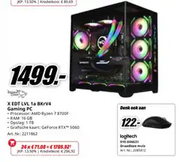 MediaMarkt X EDT LVL 1a BKrV4 Gaming PC aanbieding