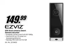 MediaMarkt Ezviz ep8 dual camera zwarte slimme deurbel aanbieding