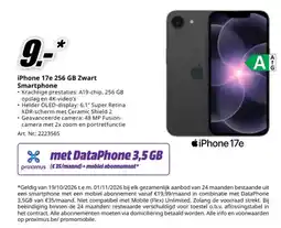 MediaMarkt iphone 17e 256 gb zwart smartphone aanbieding