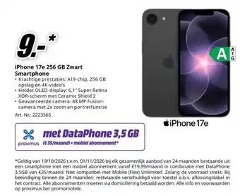 Iphone 17e 256 gb zwart smartphone