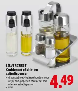 Lidl Silvercrest kruidenset of olie- en azijndispenser aanbieding