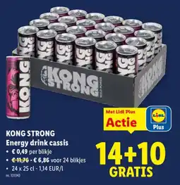 Lidl Kong strong energy drink cassis aanbieding