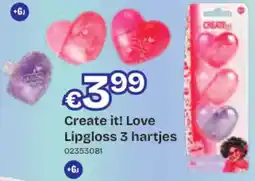 Dreamland Create it! Love Lipgloss 3 hartjes aanbieding