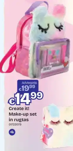 Dreamland Create it! Make-up set in rugtas aanbieding