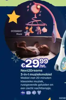 Dreamland Next2Dreams 3-in-1 muziekmobiel aanbieding