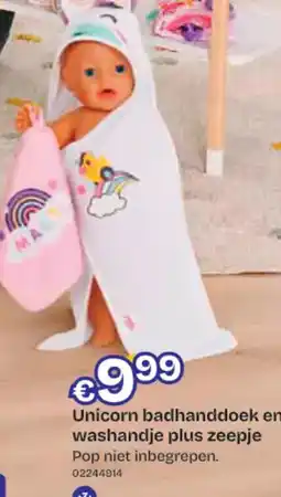 Dreamland Unicorn badhanddoek en washandje plus zeepje aanbieding