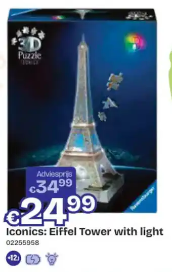 Iconics: eiffel tower with light