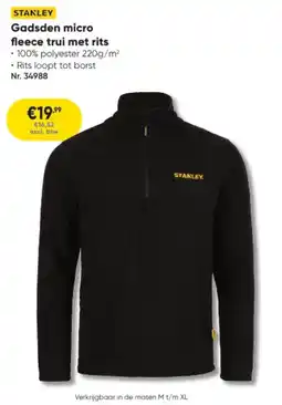 Toolstation Gadsden micro fleece trui met rits aanbieding
