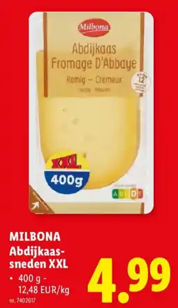 Lidl Milbona abdijkaas-sneden xxl aanbieding