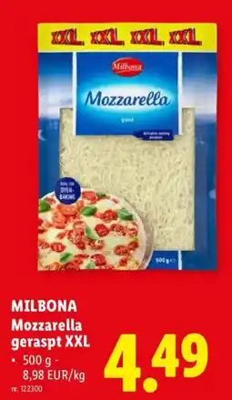 Lidl Mozzarella geraspt XXL aanbieding