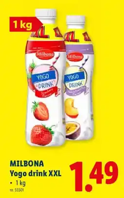 Lidl Milbona Yogo drink XXL aanbieding