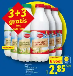Lidl Milbona melk aanbieding