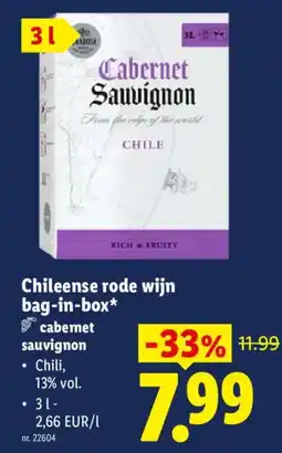 Lidl Chileense rode wijn bag-in-box aanbieding