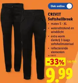 Lidl Crivit softshellbroek aanbieding