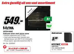MediaMarkt Athena Inbouw Oven met Pizza Zone OPZ916MZ aanbieding