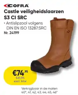 Toolstation Cofra Castle Veiligheidslaarzen S3 CI SRC aanbieding