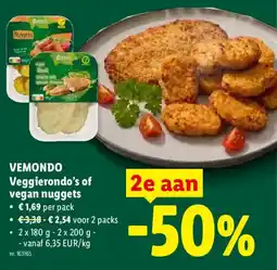 Lidl Veggierondo's of vegan nuggets aanbieding