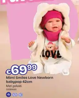 Dreamland Mimi Smiles Love Newborn Babypop aanbieding