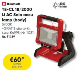 Toolstation Einhell TE-CL 18/2000 Li AC Solo accu lamp (body) aanbieding