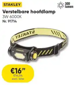 Toolstation Stanley Verstelbare Hoofdlamp aanbieding