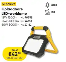 Toolstation Stanley Oplaadbare LED-Werklamp aanbieding