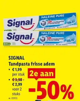 Lidl Signal tandpasta frisse adem aanbieding