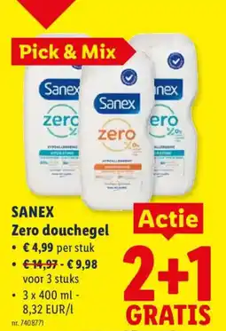 Lidl Sanex Zero douchegel aanbieding