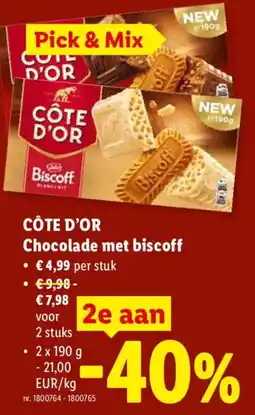 Lidl Côte d'or chocolade met biscoff aanbieding