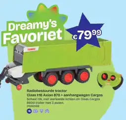 Dreamland radiobestuurde tractor claas 1:16 axion 870 + aanhangwagen cargos aanbieding
