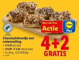 Lidl Chocoladebroodje met crèmevervulling aanbieding
