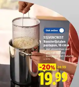 Lidl silvercrest roestvrijstalen pastapan aanbieding