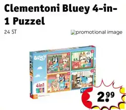 Kruidvat Clementoni Bluey 4-in-1 puzzel aanbieding