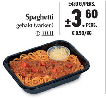 Buurtslagers Spaghetti aanbieding