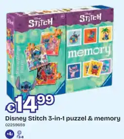 Dreamland Disney Stitch 3-in-1 puzzel & memory aanbieding