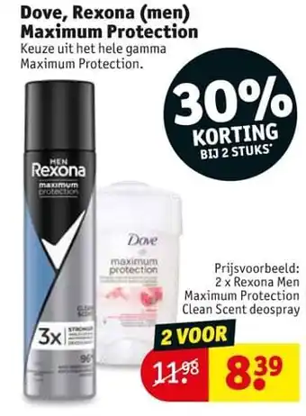 Kruidvat Rexona men maximum protection clean scent deospray aanbieding