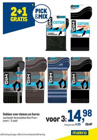 Makro Sokken Voor Dames En Heren aanbieding