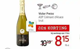 Spar Colruyt Victor Preiss Aop Crémant D Alsace aanbieding