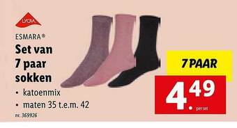 Lidl Sokken aanbieding