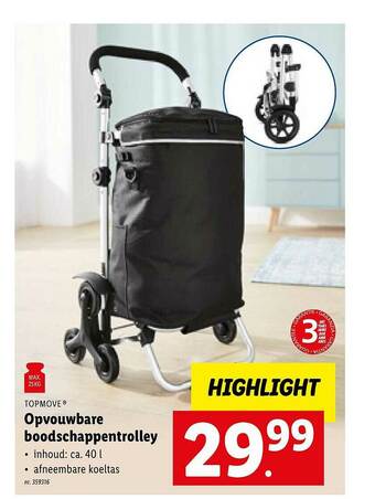 Lidl Opvouwbare Boodschappentrolley aanbieding
