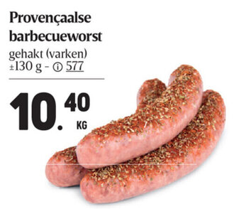 Buurtslagers Provençaalse barbecueworst aanbieding