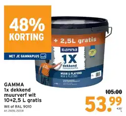 GAMMA gamma 1x dekkend muurverf wit aanbieding