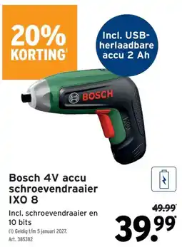 GAMMA Bosch 4v accu schroevendraaier ixo 8 aanbieding