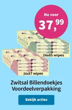 Plein.nl Zwitsal billendoekjes aanbieding