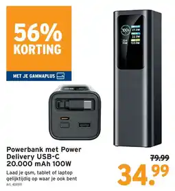 GAMMA Powerbank met Power Delivery USB-C aanbieding