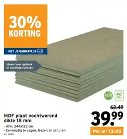 GAMMA MDF plaat vochtwerend aanbieding